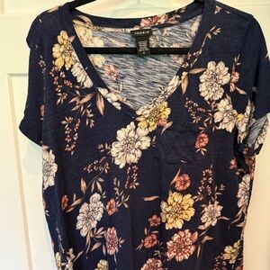 Torrid Navy Floral Blouse